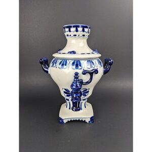 Blue and white Porcelain Urn, Gzhel porcelain Russian Urn